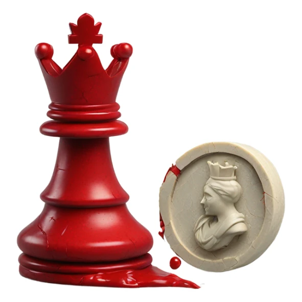 broken queen broken wax broken seal red crack broken circle broken sticker