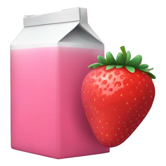 Pink juice box with a strawberry on it  sticker