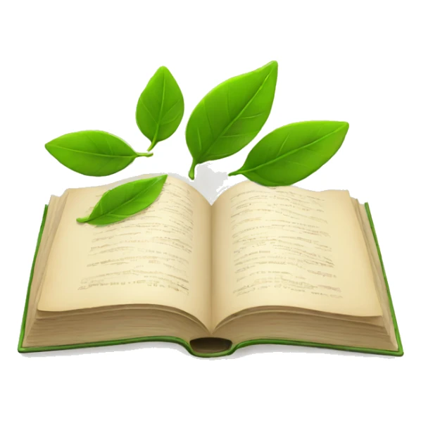 Open book with leaves sticker