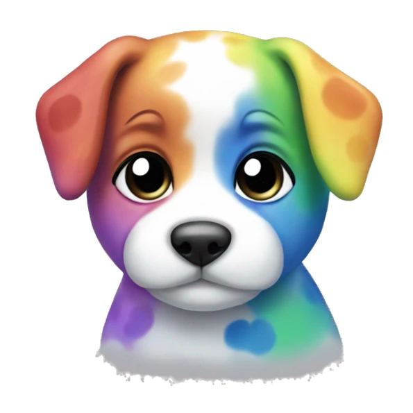 rainbow spots puppy sticker