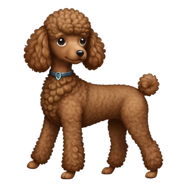 Skinny brown poodle sticker