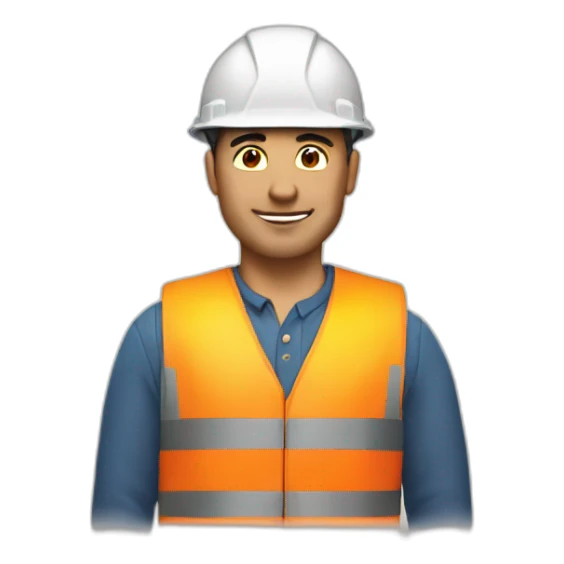man close to road works sticker