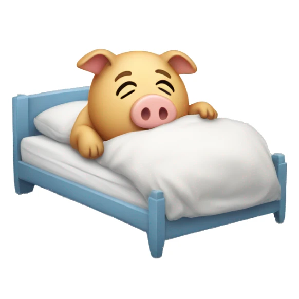 Sleep piggy in bed sticker