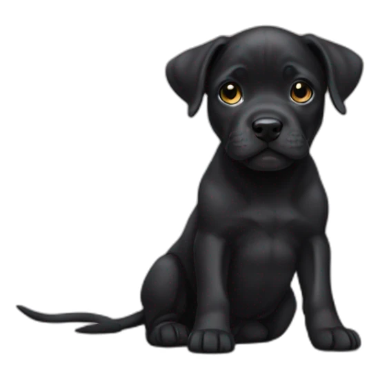 black staffordshire puppy sticker