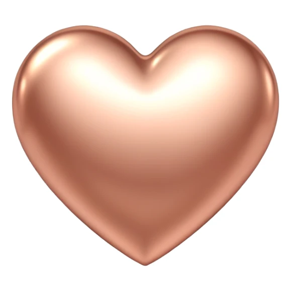 Glowing rose gold heart with soft light effect sticker