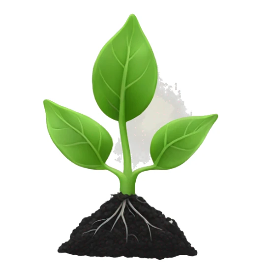 A black and white plant sprout sticker