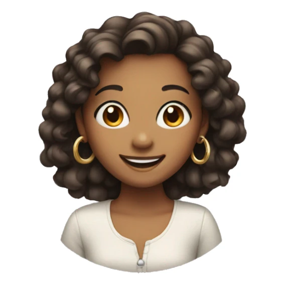 smiling girl with earrings sticker