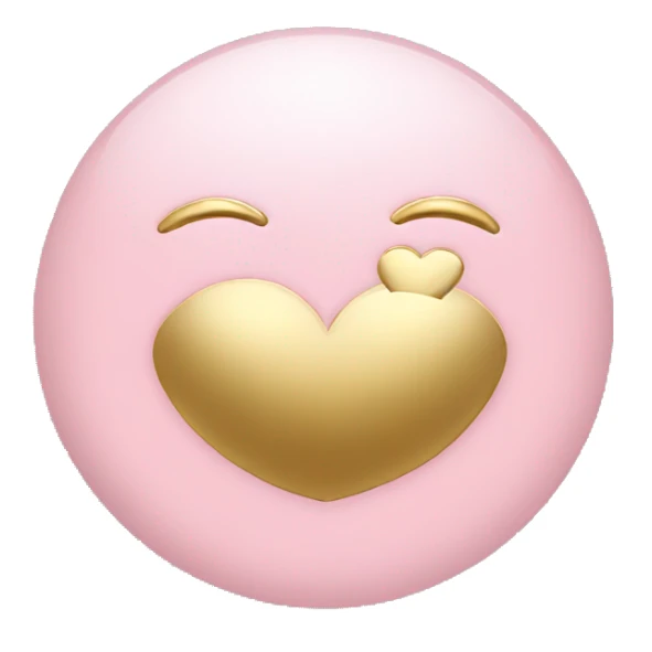 Light pink moon with gold heart  sticker