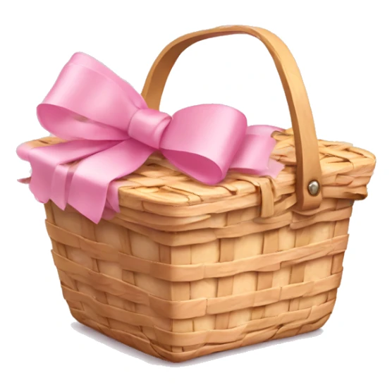 Picnic  basket in light pink bow sticker