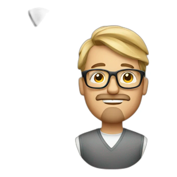 A man with a goatee, glasses, and golfs sticker