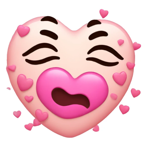 kissing face with pink hearts sticker