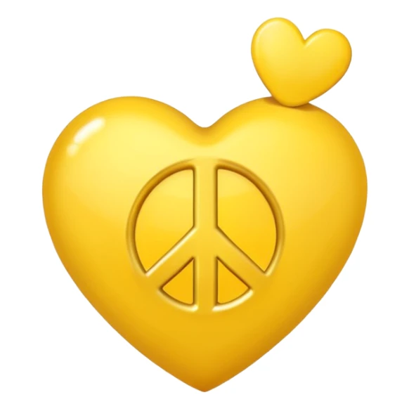 yellow heart with a peace sign sticker