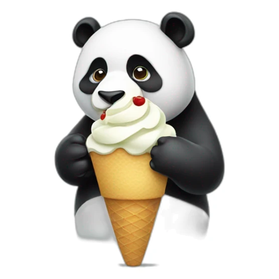 Panda eating ice cream sticker