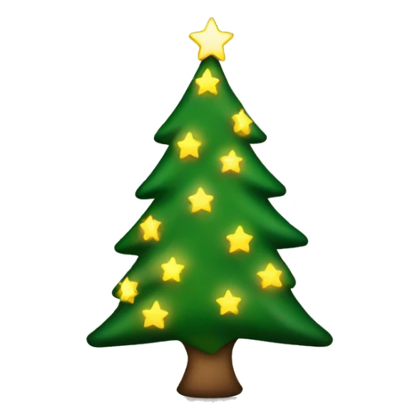 Christmas tree with lights and star  sticker