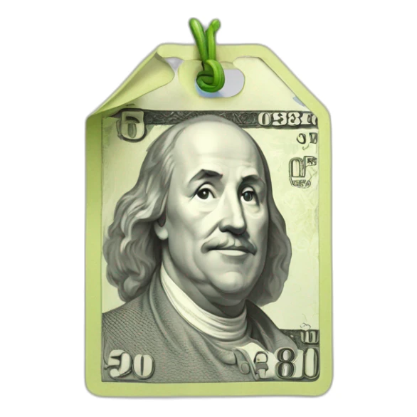 price tag with currency russian ruble sticker