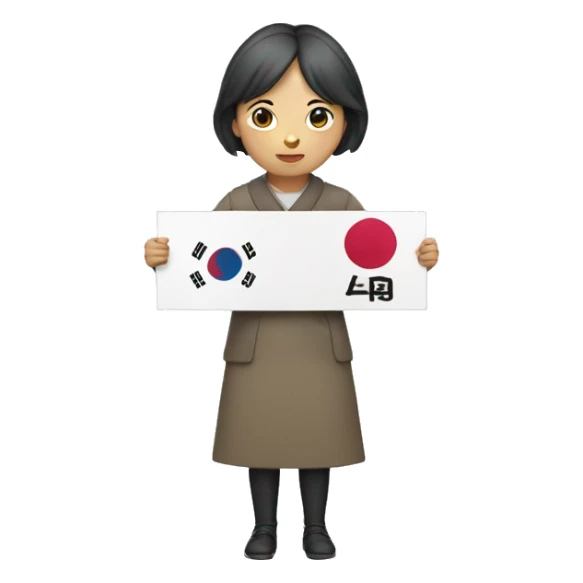 Korean woman holding 4B movement sign sticker