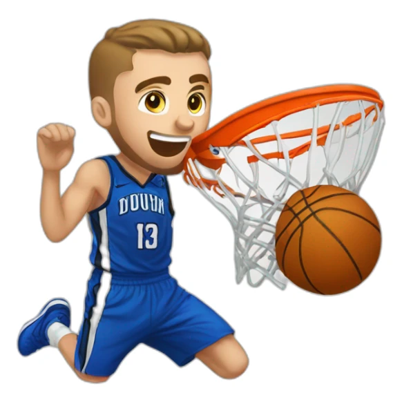 Squeezie qui met un dunk sticker