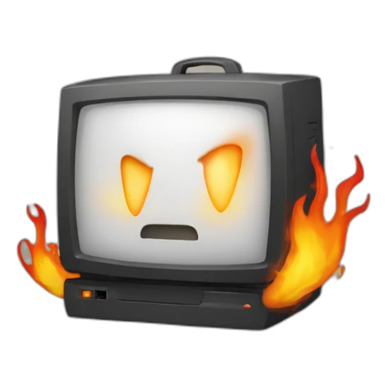 flaming computer sticker
