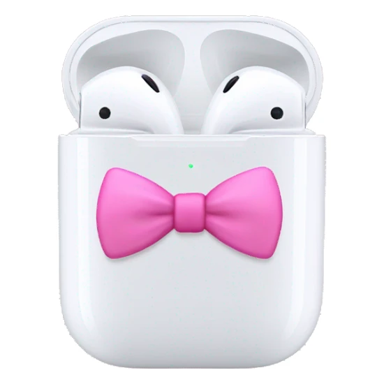 White AirPod maxes with pink bows sticker