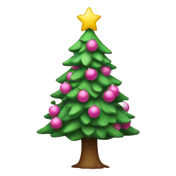 Christmas tree with pink balls sticker