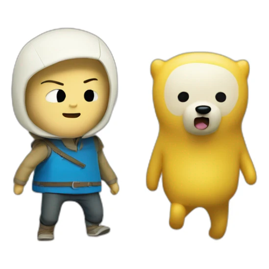finn the human and jake the dog sticker