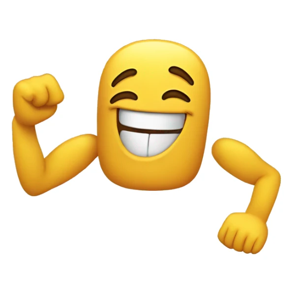 Laugh emoji with arms sticker