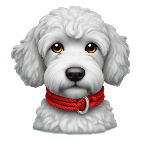 black standard groodle red rope collar sticker