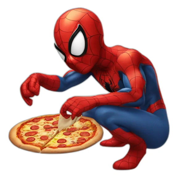 Spiderman qui mange une pizza sticker