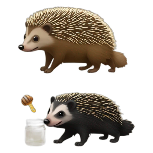 hedgehog and honey badger sticker