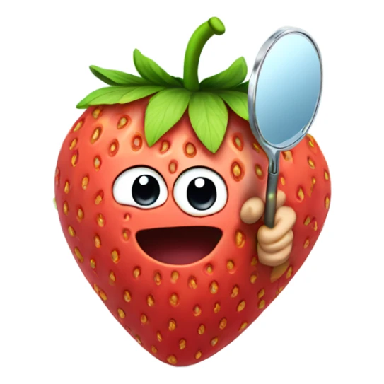 strawberry with mirror in hand sticker