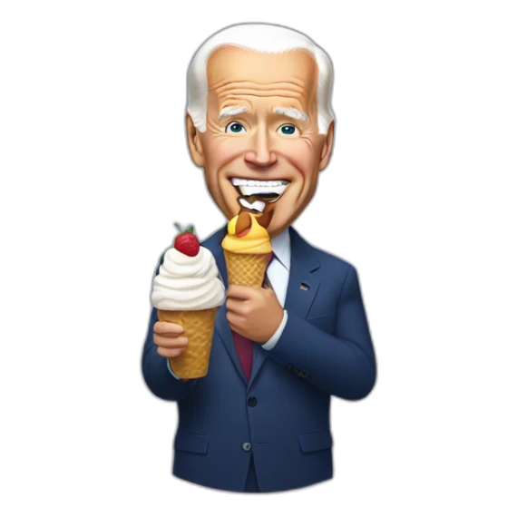 Biden eating ice cream sticker
