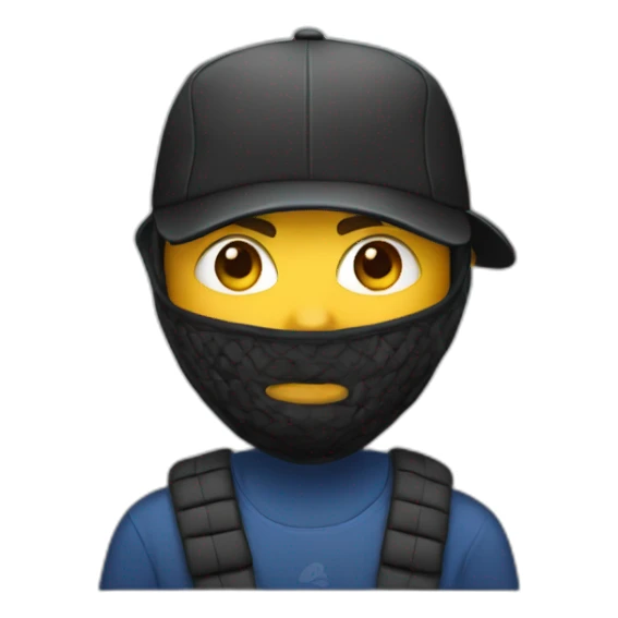young-man-with-balaclava-and-baseball-cap sticker