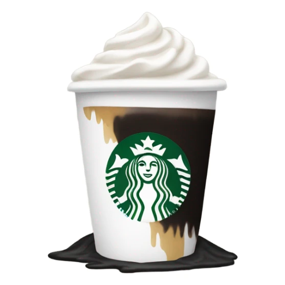 white starbucks with black cream sticker