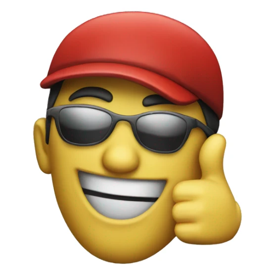 Red Hacker with a smiley face and a thumbs up sticker
