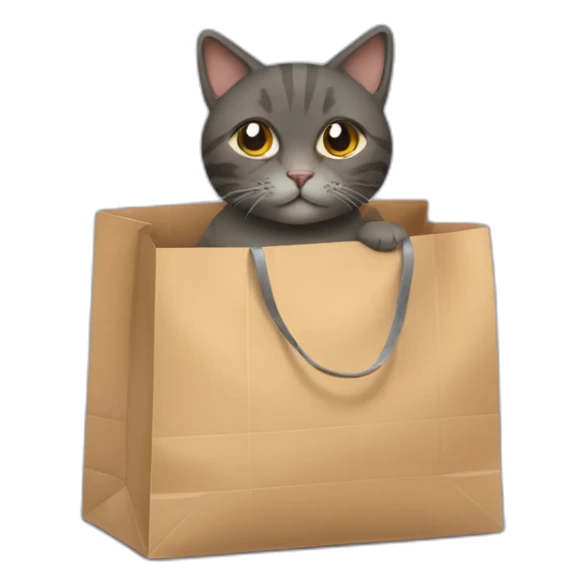Cat sitting in shopping bag sticker
