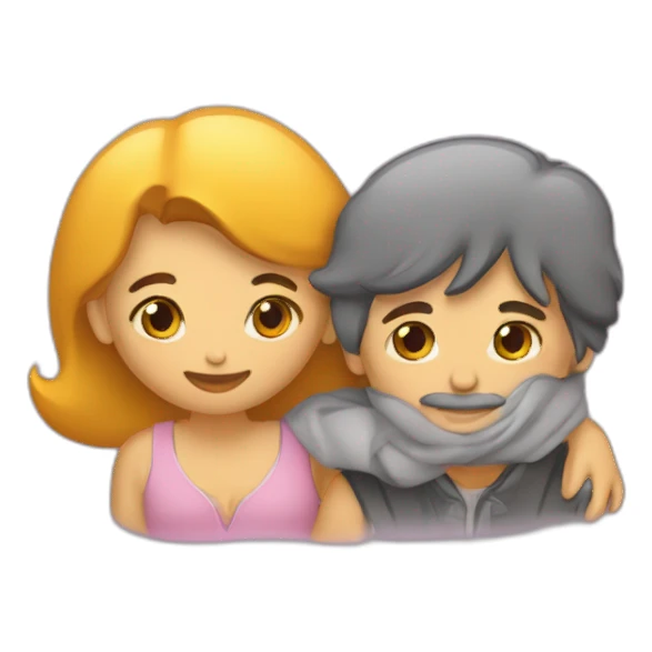 Deux amoureux qui s’embrasse sticker