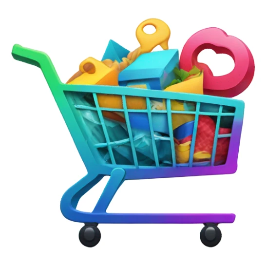 Abstract shopping cart design sticker