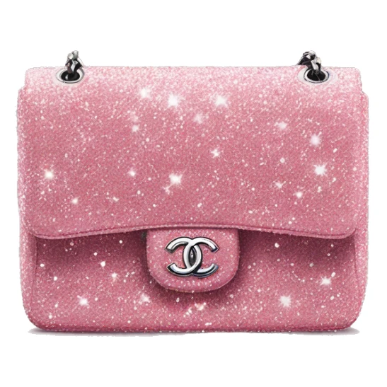 Chanel classic flap bag pink sparkle glitter sticker
