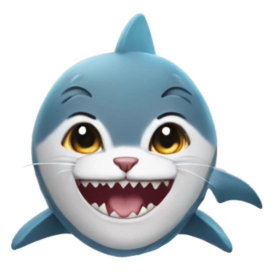 Cat in a shark costume sticker