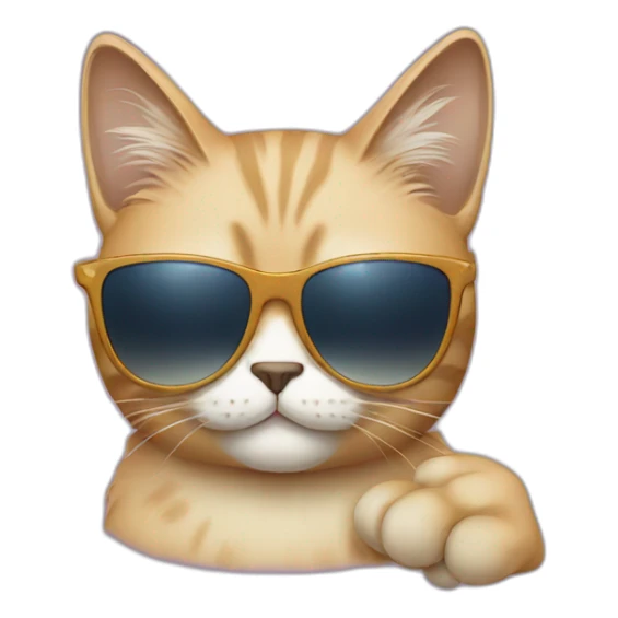 Cat with sunglasses sticker