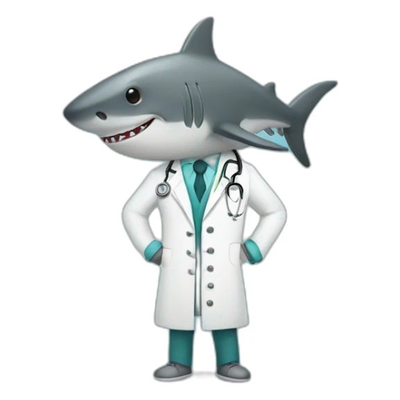 minimalist-flat-shark-doctor-cute sticker