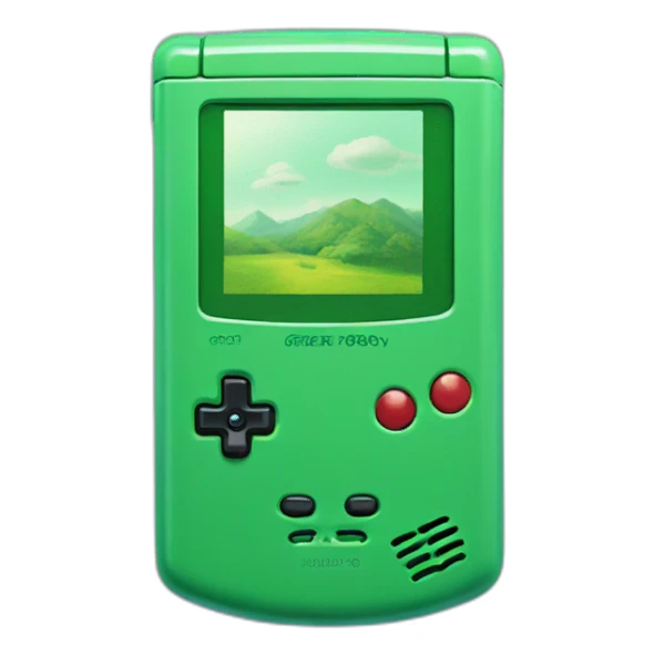 green gameboy color playing pokemon sticker