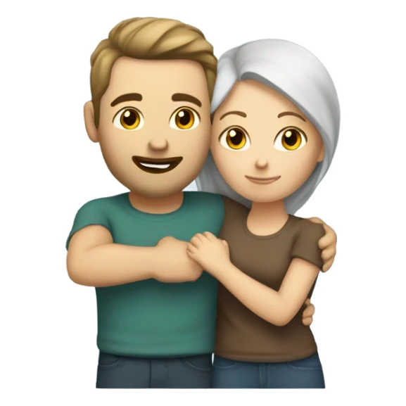 brunegtte caucasian couple hugging  sticker