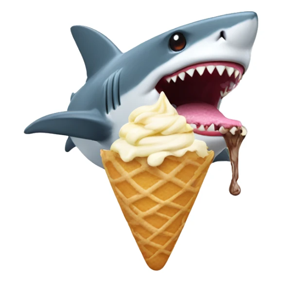 shark eating icecream  sticker