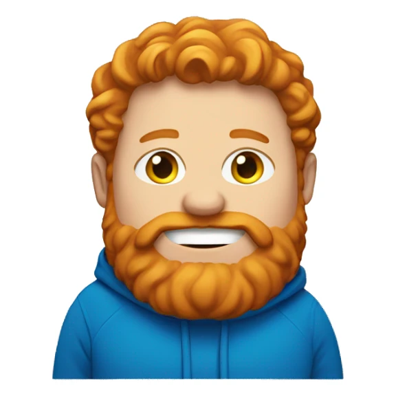 A fat ginger with a beard and blue hoodie sticker