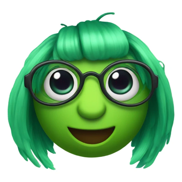 Green bee wearing disguise  sticker