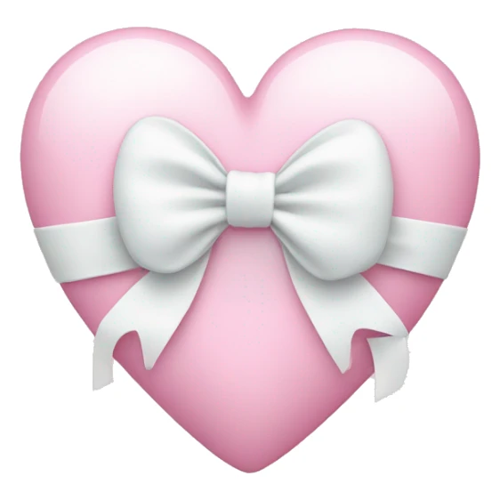 Pastel pink heart with white bow sticker