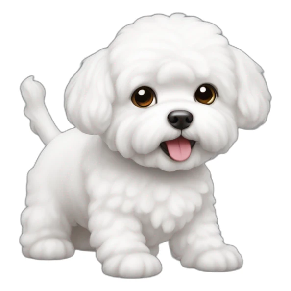 Chien bichon blanc petit  sticker