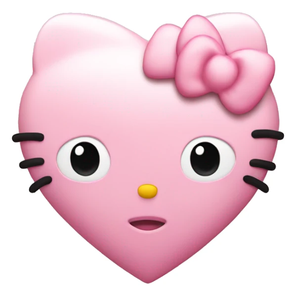 pastel pink heart with hello kitty sticker