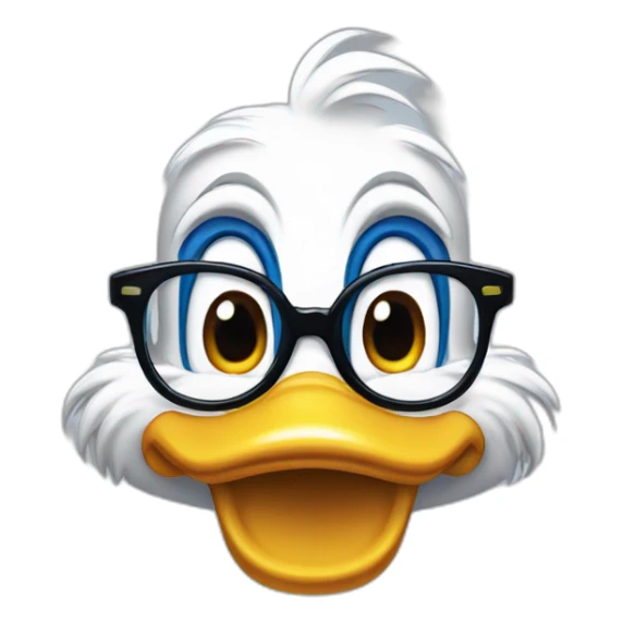 donald duck wearing nerd glasses sticker